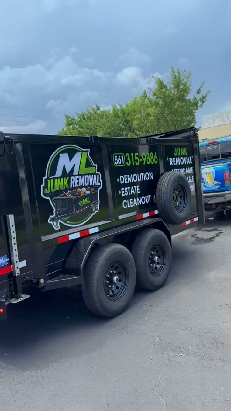 ML Junk Removal trailer hitched and ready